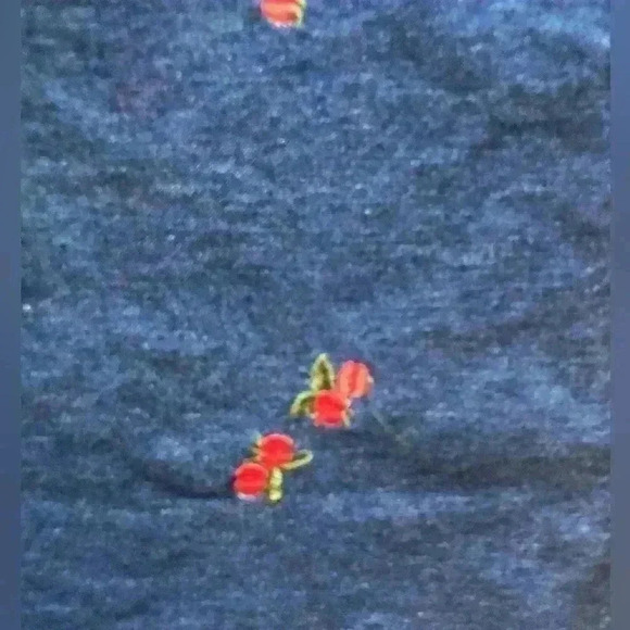 HANDMADE VTG UPHOLSTERY CANVAS FABRIC STANDARD SIZE DENIM WITH CHERRIES APRON - Picture 3 of 6